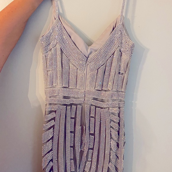 Silver Rhinestone Pageant Dress - Picture 4 of 9